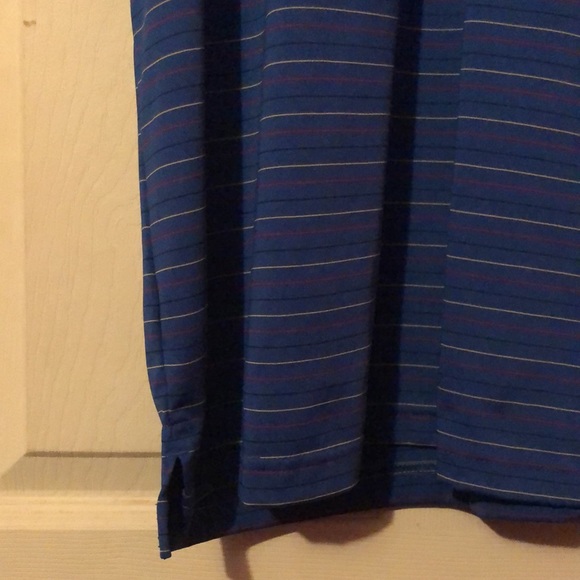 Greg Norman Blue Red Yellow Black Striped Golf Jersey Knit Polo Mens Large L - Picture 7 of 12